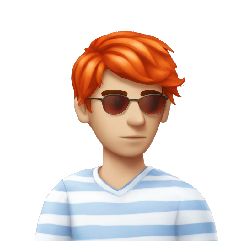 cool red-haired boy in shades emoji