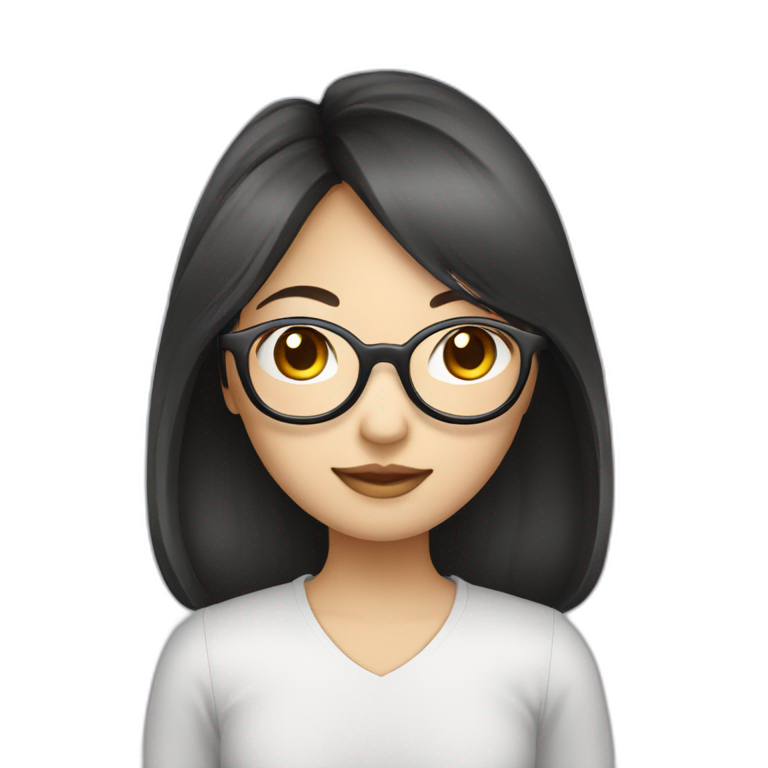 Fille asiatique avec lunette emoji