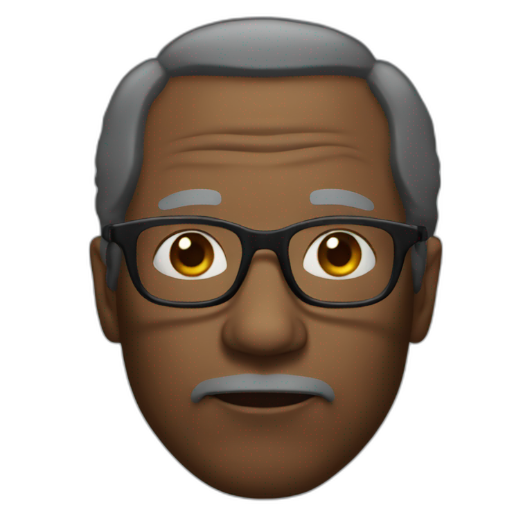 Old serious black man with glasses without beard emoji