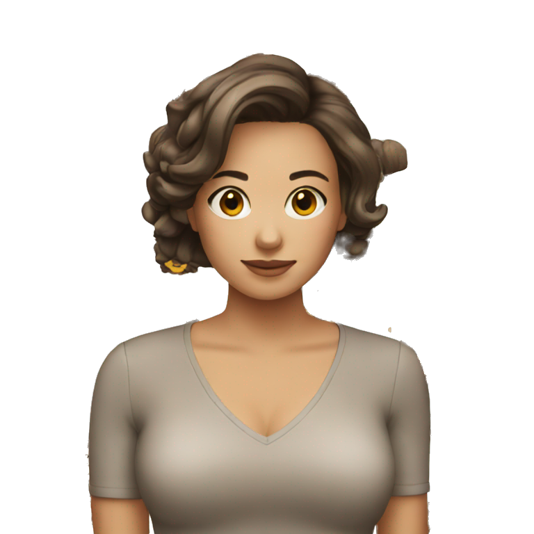 Brunette girl in bob hairstyle emoji