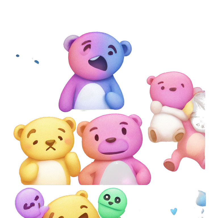 happy bear in rainbow hug emoji