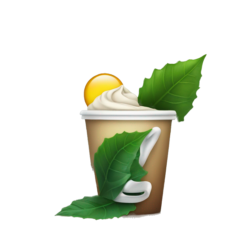 coffee cup on leaf drink emoji