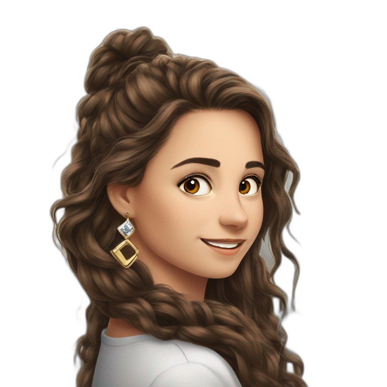 happy brown haired girl portrait emoji