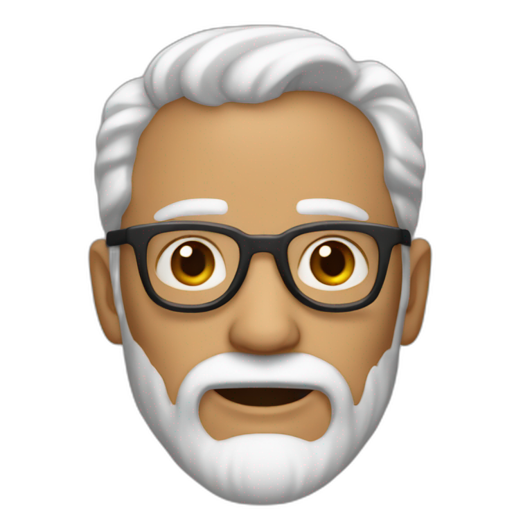 Homme chauve 60 ans avec barbichette emoji