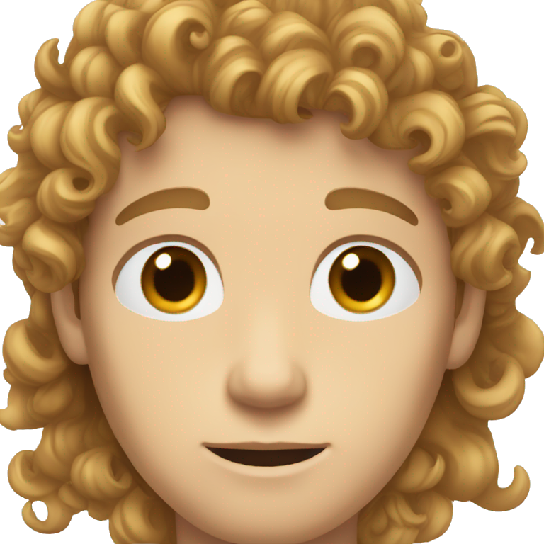 man with curly light brown hair and blue eyes and light skin emoji