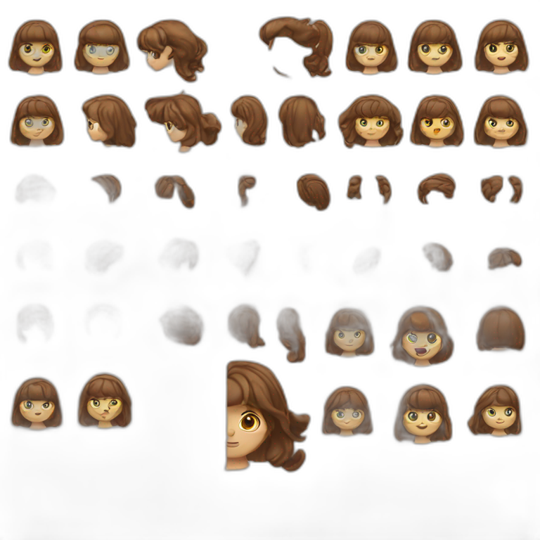 white women with Brown hair with bangs emoji