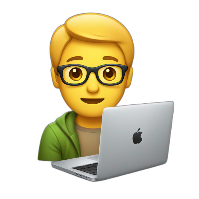 developer on mac laptop emoji