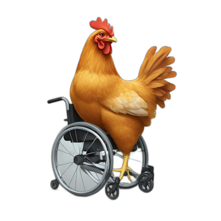 chicken on wheelchair emoji