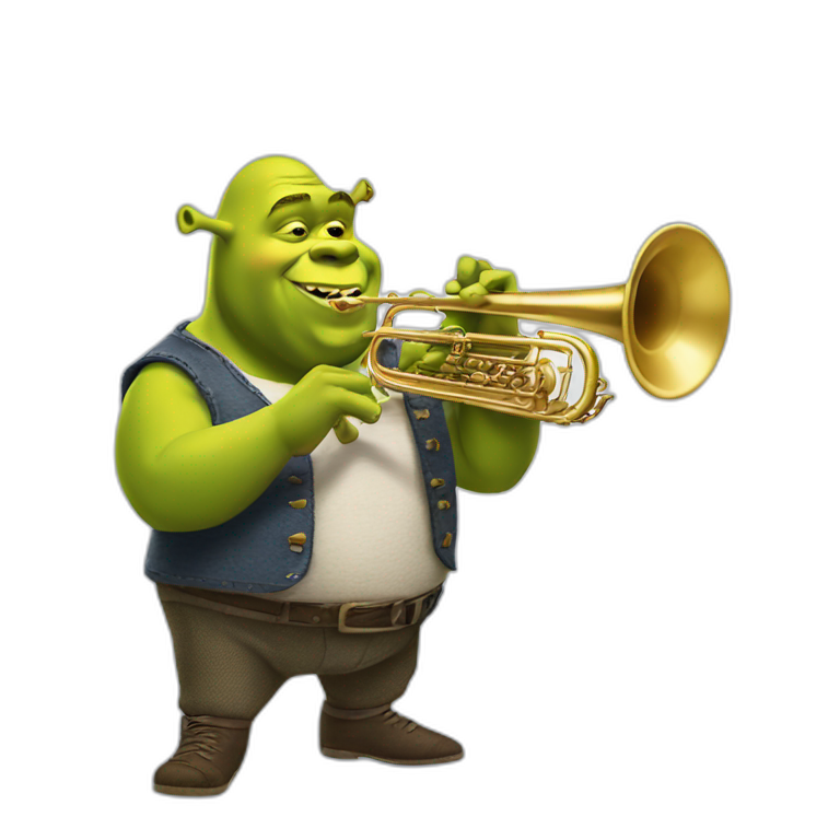 Shrek playing saxaphone emoji