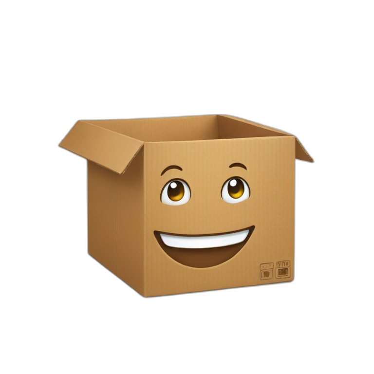 happy cardboard box emoji