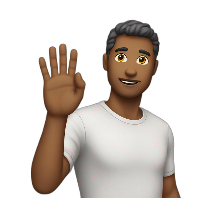 man holding his hand up emoji