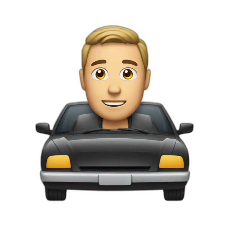 man in a car emoji