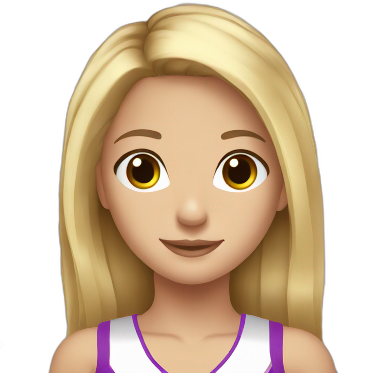girl cheerleader blond hair brown eyes emoji