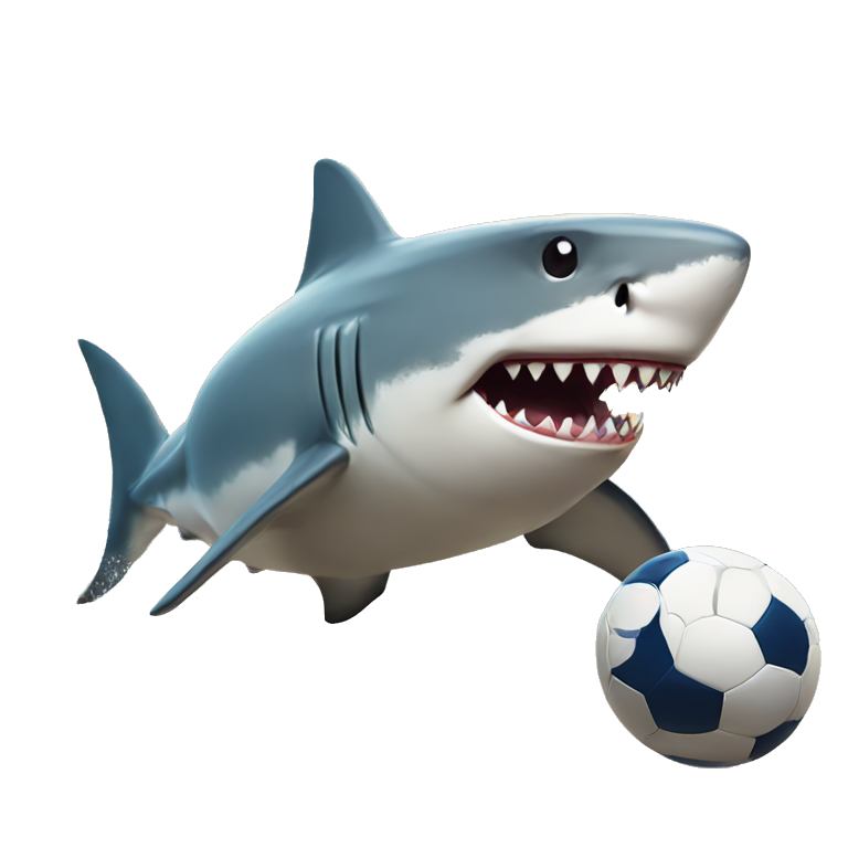 Shark playing football  emoji