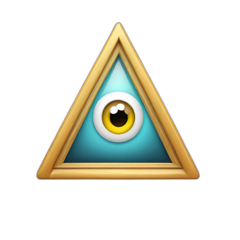 TV screen which contains the eye in the middle of a triangle emoji