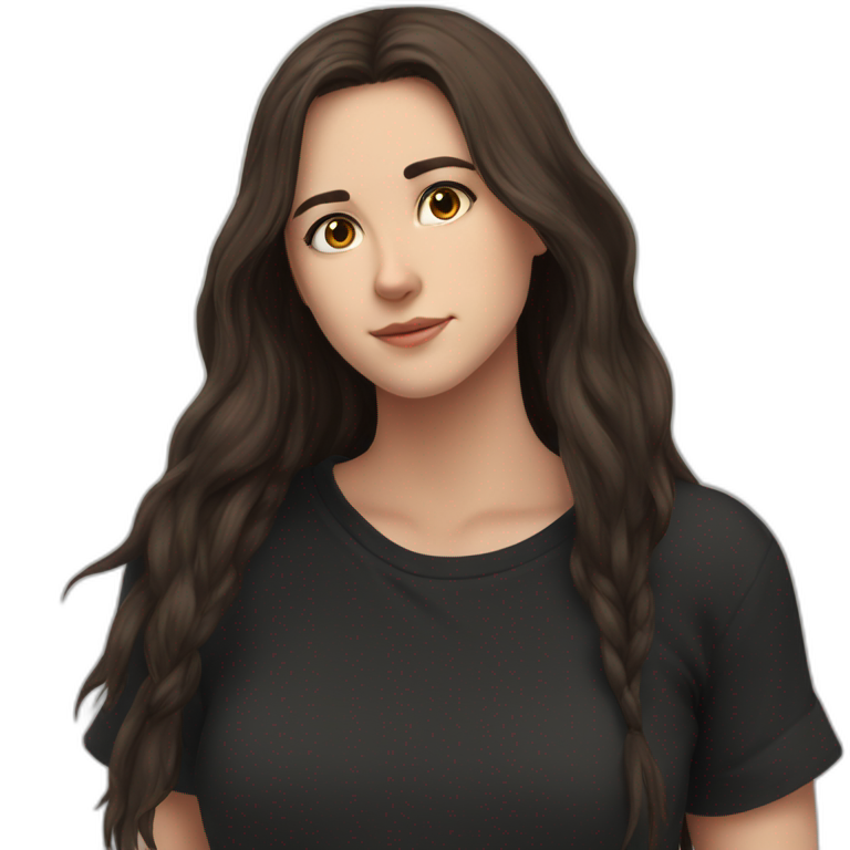 brown hair girl in black emoji
