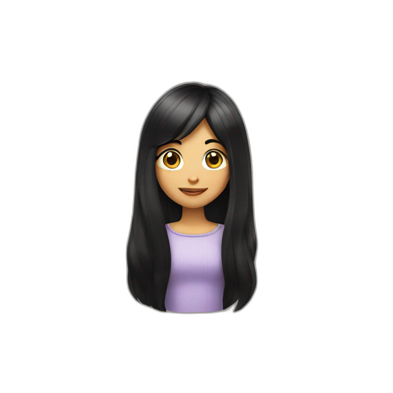 Girl with very long black hair  emoji