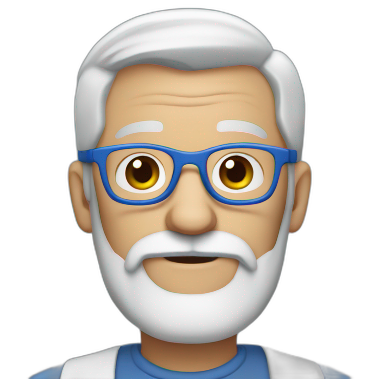 grandpa white blue glasses 50 years old gray beard emoji