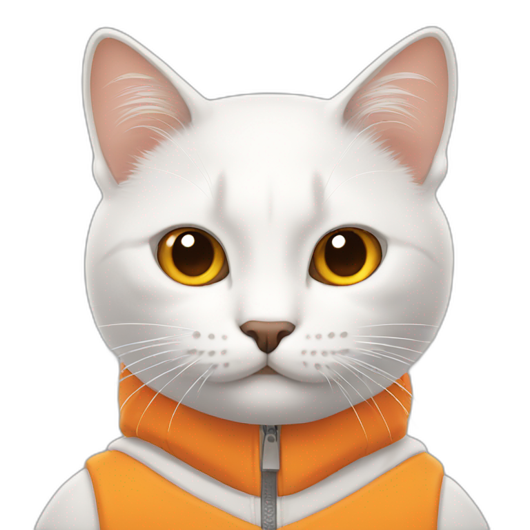 Gato blanco con naranja emoji