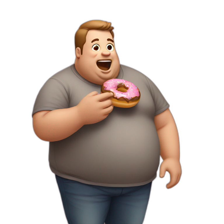 Fat man eating donuts emoji