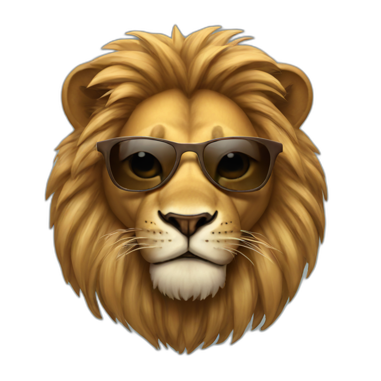 lion with sunglasses  emoji