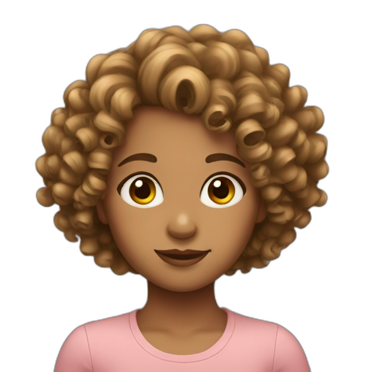 girl with curly hair emoji