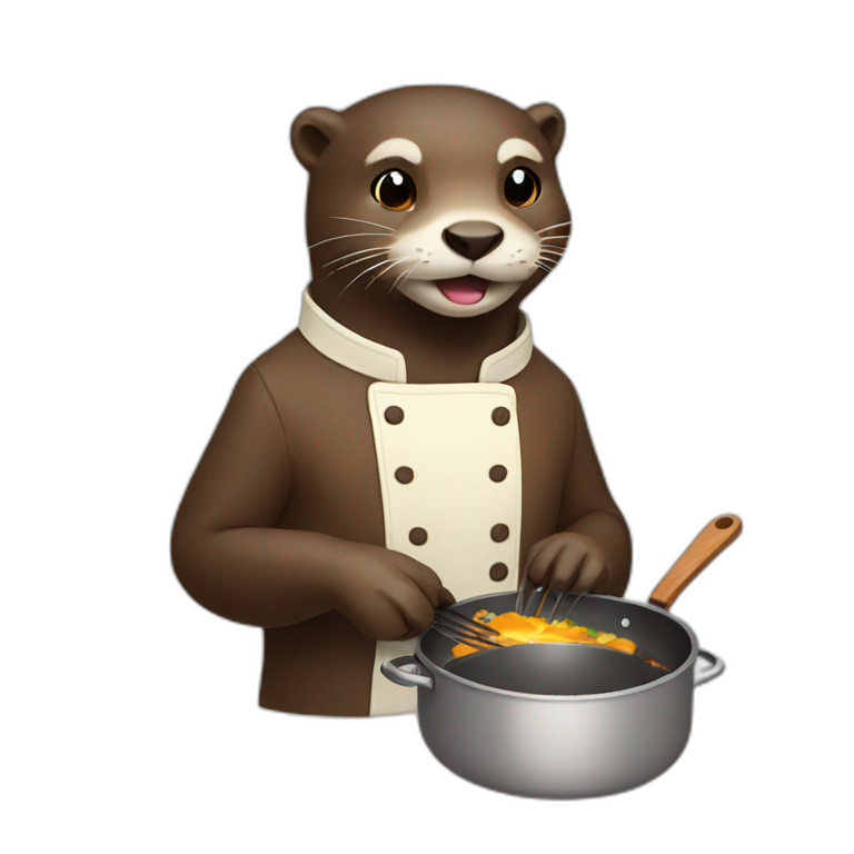 otter cooking an otter emoji