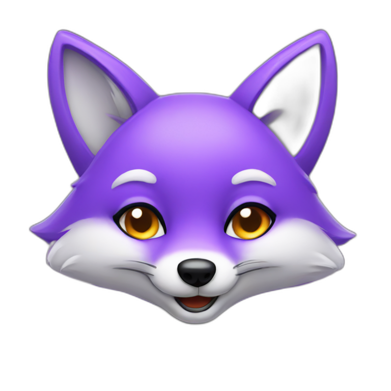 purple fox doing a wink emoji