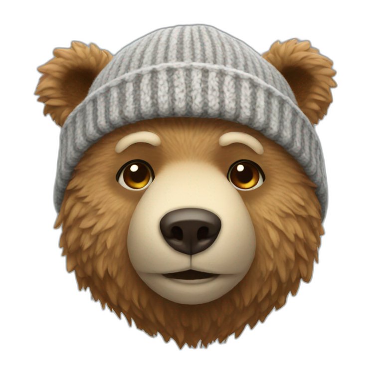 bear wearing a wool beanie emoji