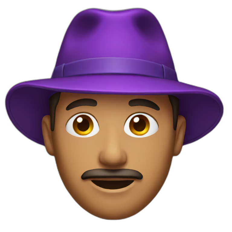 man with a purple hat emoji