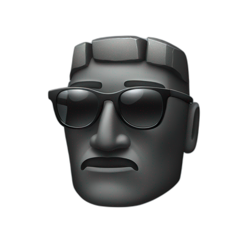 moai wearing dark sunglasses emoji