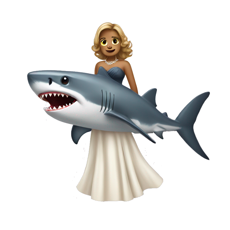 Shark whit a elegant dress emoji