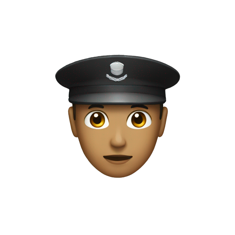 a black military cap emoji