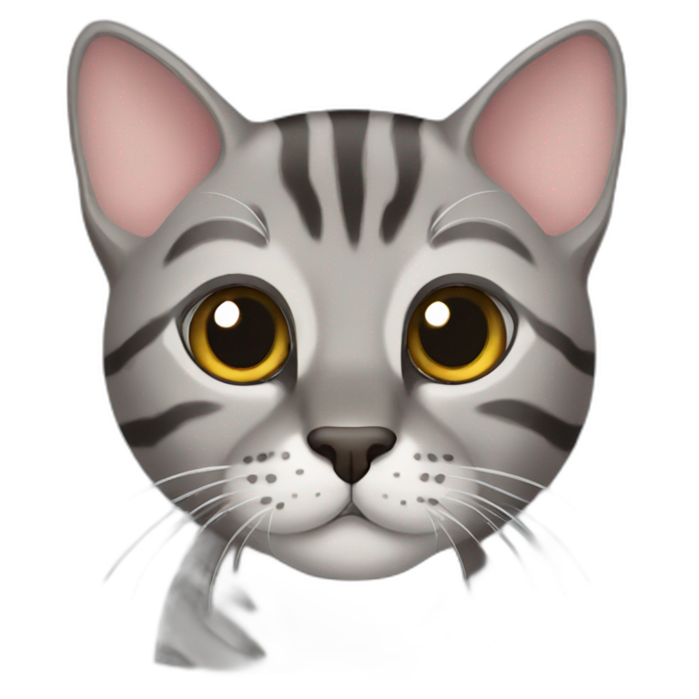 Grey big cute bengal cat emoji