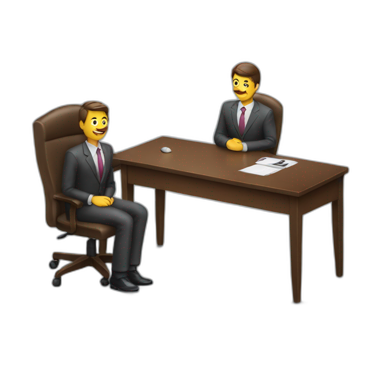 job interview desk man  emoji