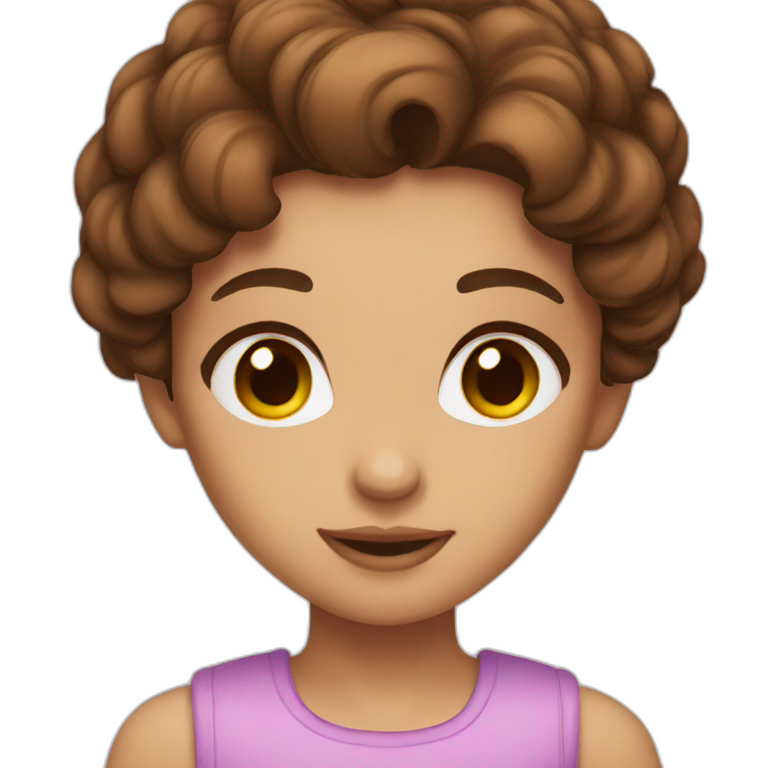 girl with brown hair brown eyes emoji