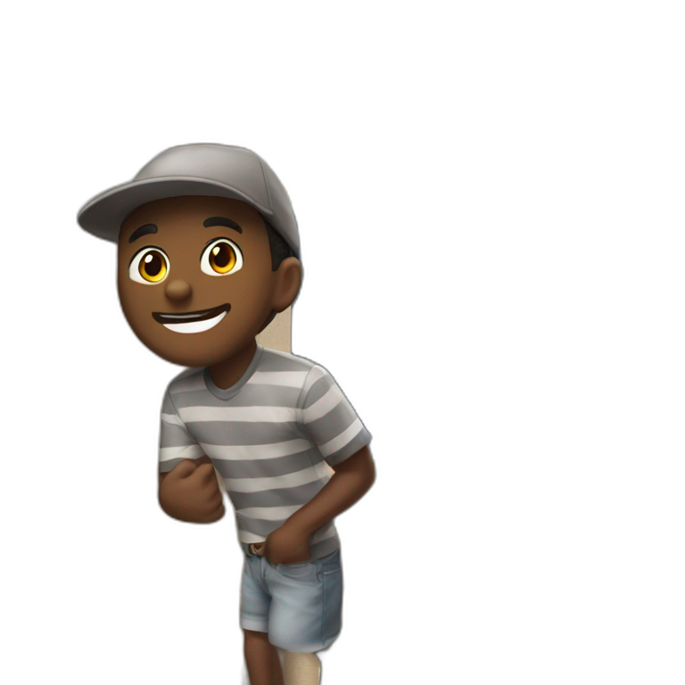 confident boy in hat emoji