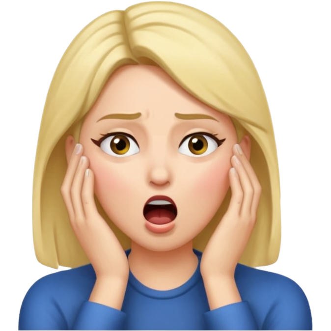Actress shocked faint backwards with hand on forehead, mouth open, eyes ...