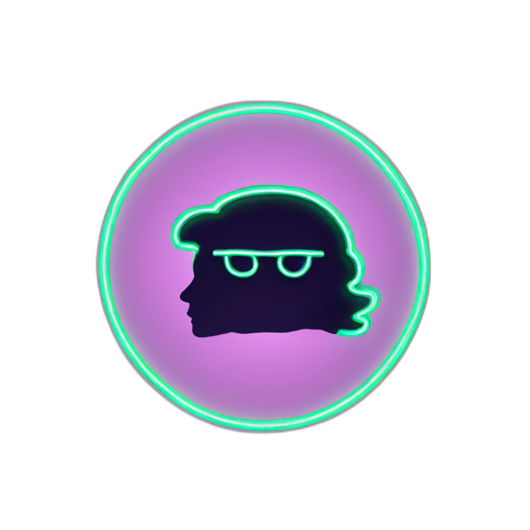 silhouette neon sign emoji