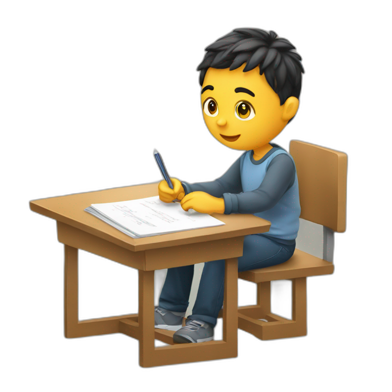 student taking an exam emoji