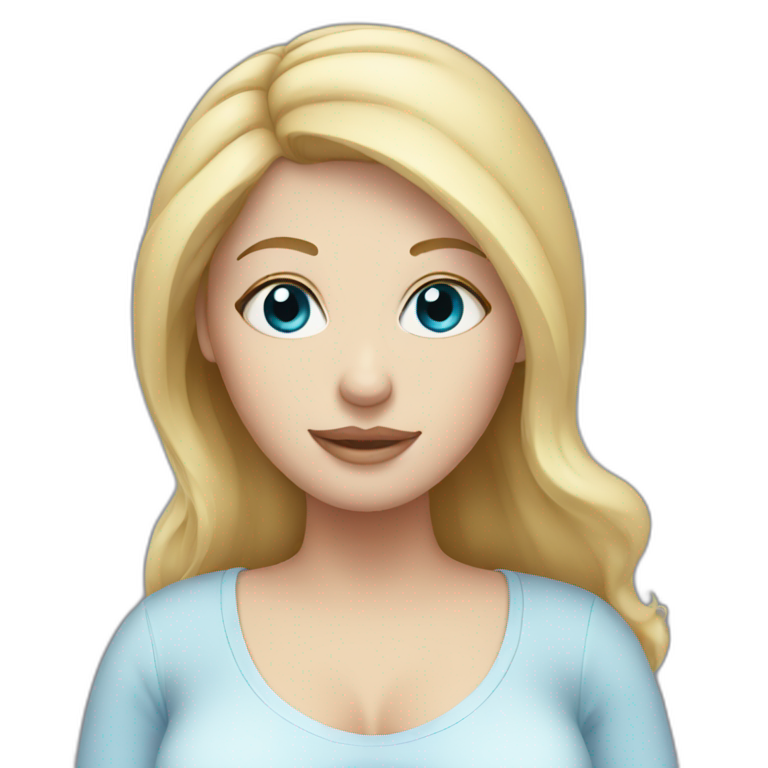White Pregnant Woman With Blonde Hair And Blue Eyes emoji