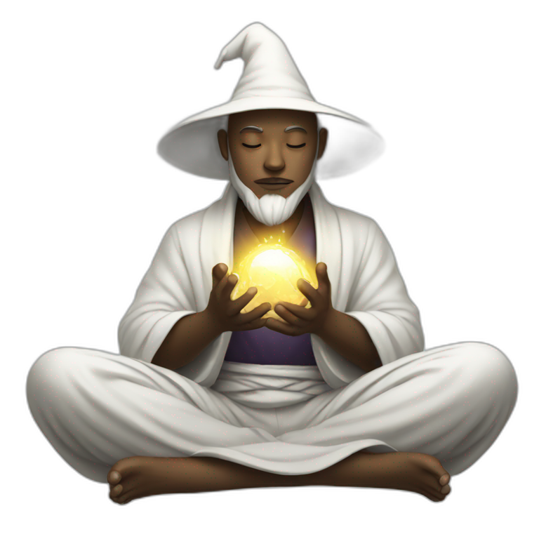 white magician meditating  emoji