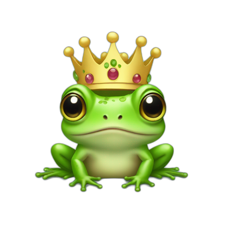 Baby frog wearing a crown emoji