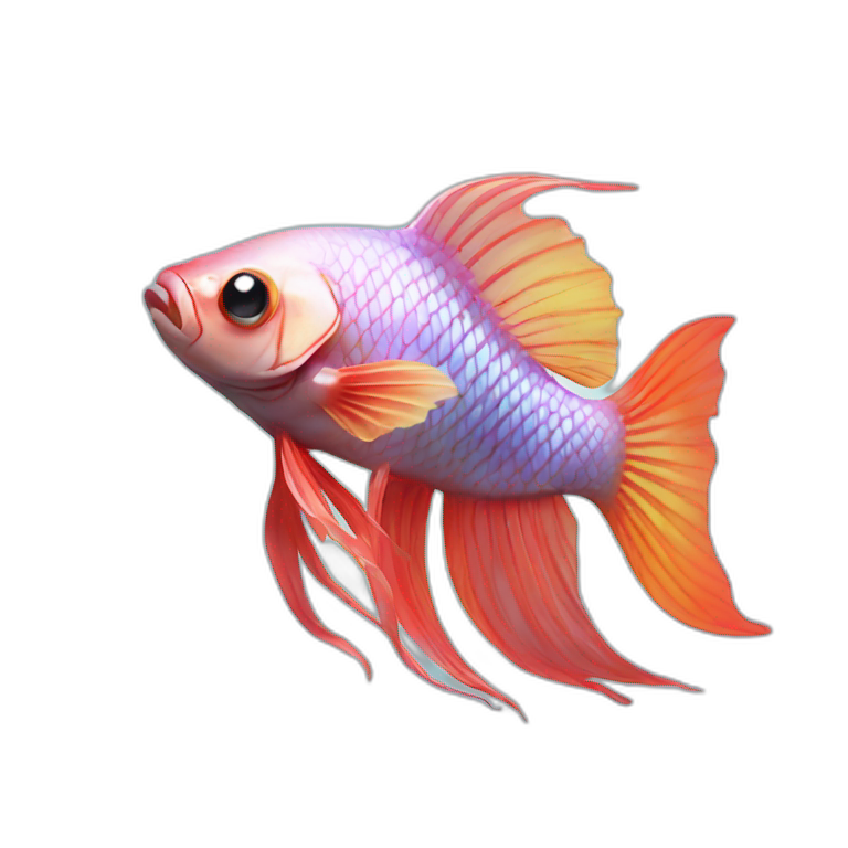 beta fish with halo on its head emoji