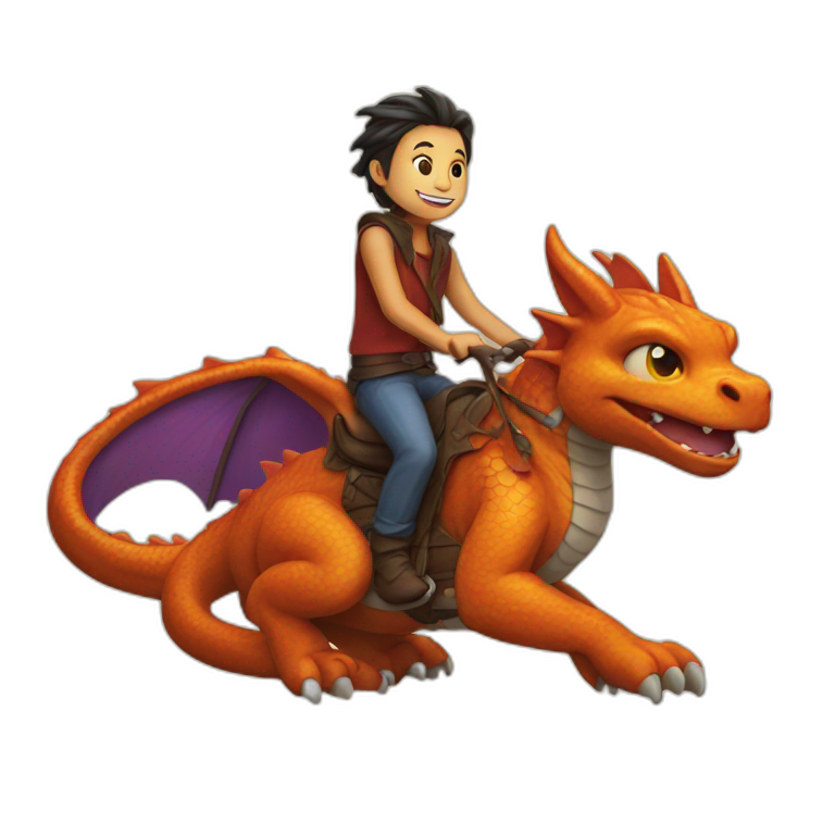dragon riding a cat emoji
