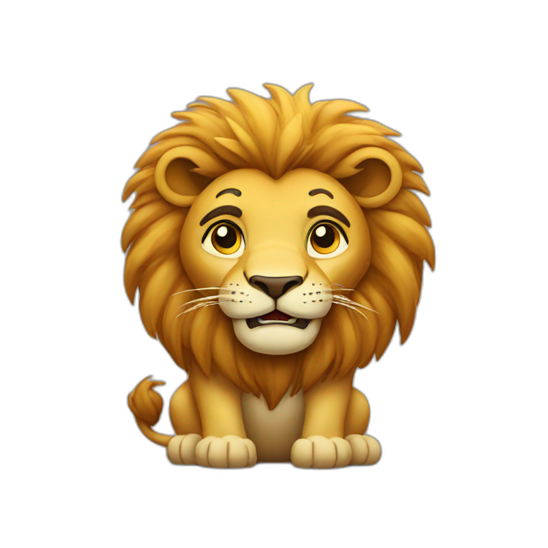 Lion pleading  emoji