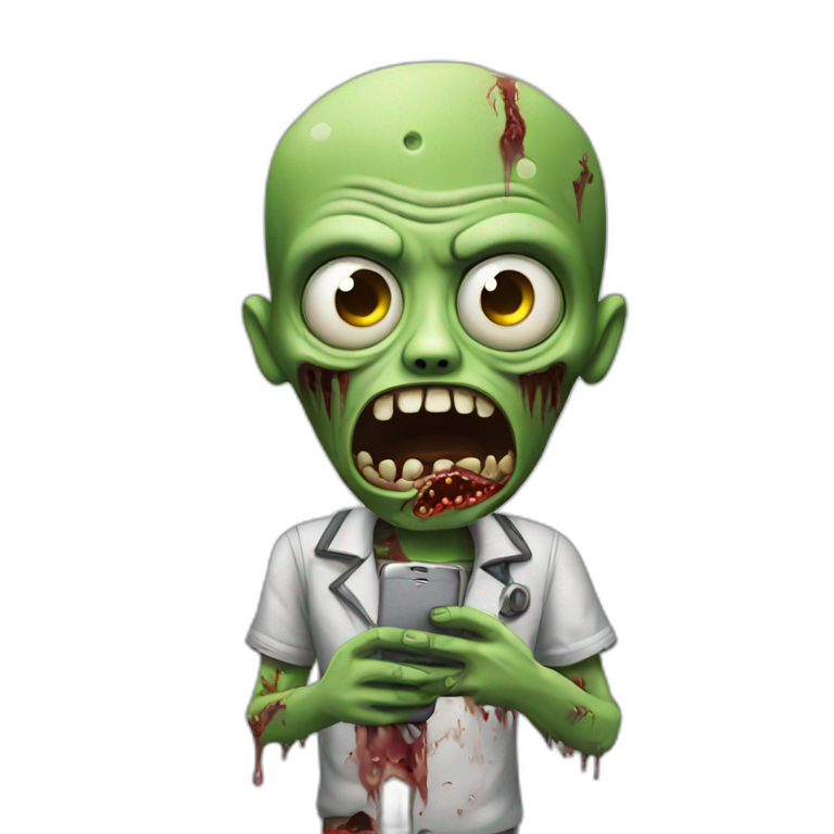 zombie with a phone emoji