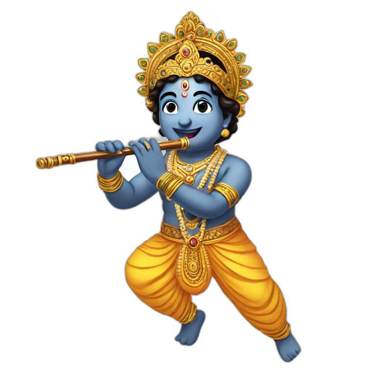 Lord Krishna playing flute emoji