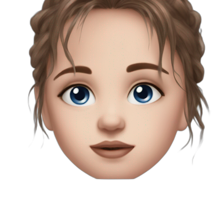 blue-eyed girl with brown hair emoji