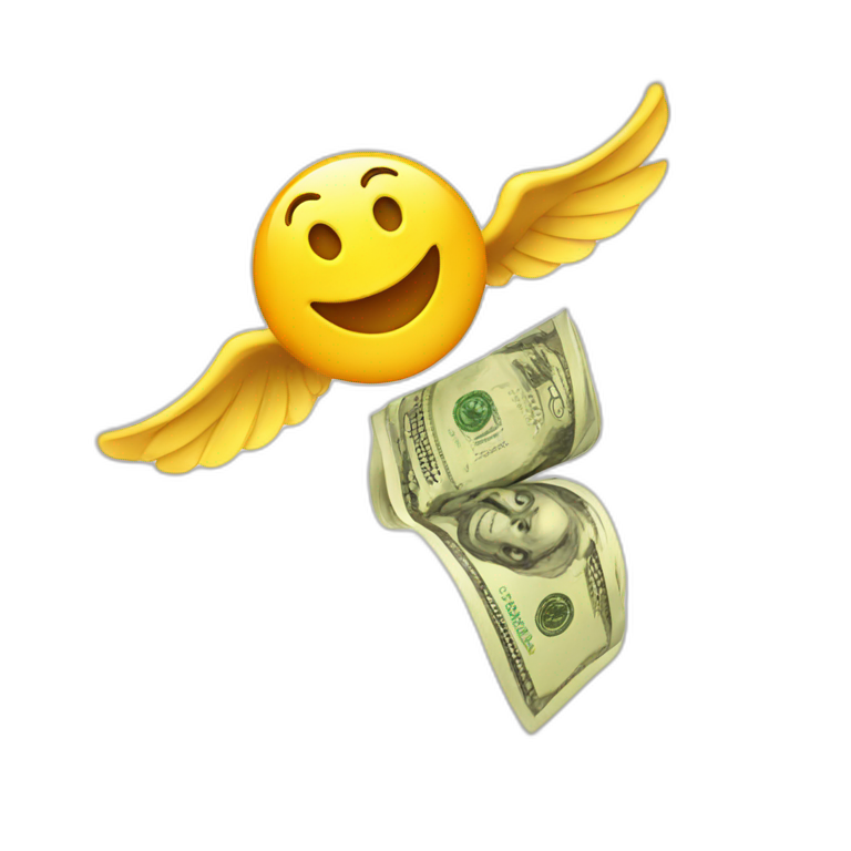 flying money shineing emoji